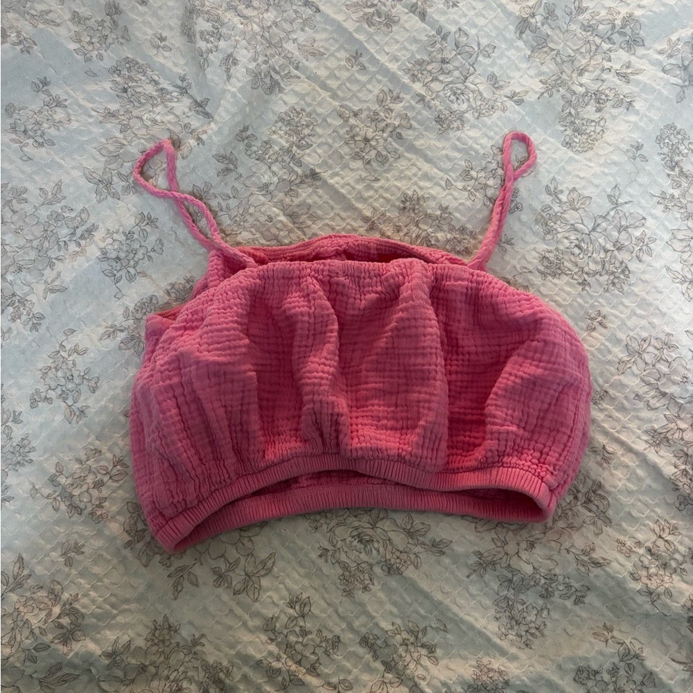 Stateside Pink Cropped Tank Top - Picture 3 of 5